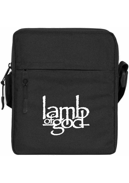 Lamb Of God Logo Omuz Çantası Fermuarlı Siyah Renk