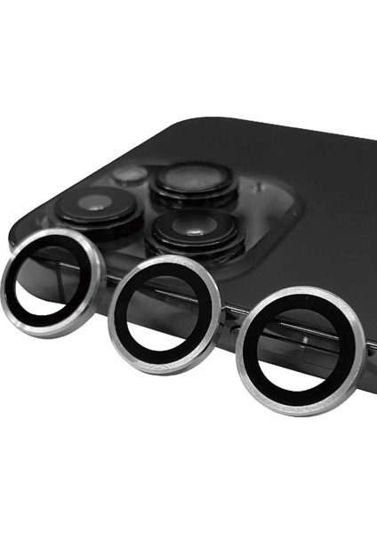 Bfs iPhone 13 Pro Max Raze Metal Kamera Lens - Gümüş