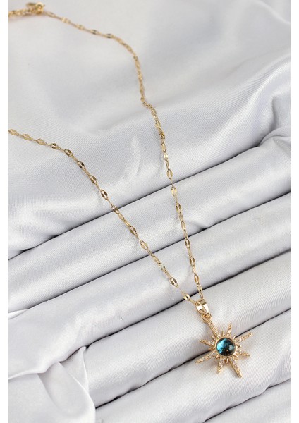 Bfs 316L Çelik Zirkon Taşlı Kutup Yıldızı Model Gold Renk Kadın Kolye fiyatları