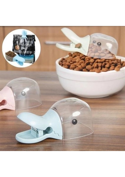 Ördek Tasarımlı Mandallı Tazelik Koruyan Ölçekli Kuru Mama Kaşığı Mama Ölçeği indirimleri