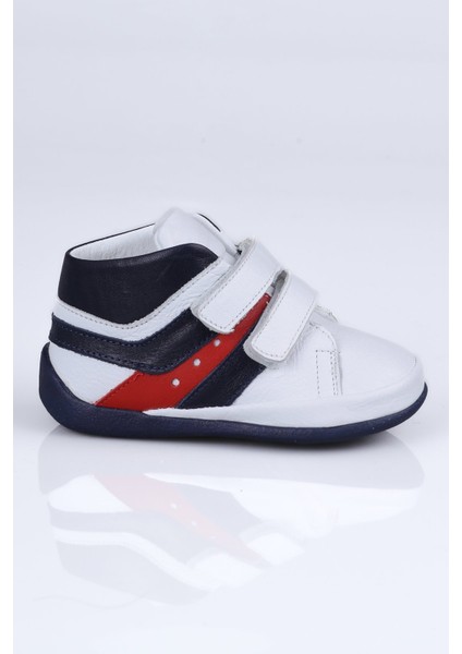 V.006 Hakiki Deri Bot Beyaz-Lacivert - 20