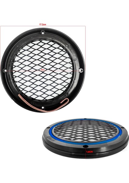 Midrange Kapağı Neon Ledli 16CM Mavi 2 Adet