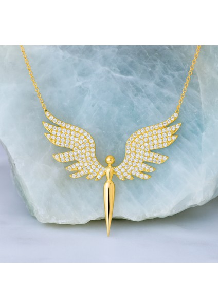 14 Ayar Altın Melek Kolye – Zarif Peri ve Anlamlı Tasarım