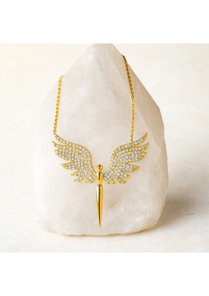 14 Ayar Altın Melek Kolye – Zarif Peri ve Anlamlı Tasarım fırsatları