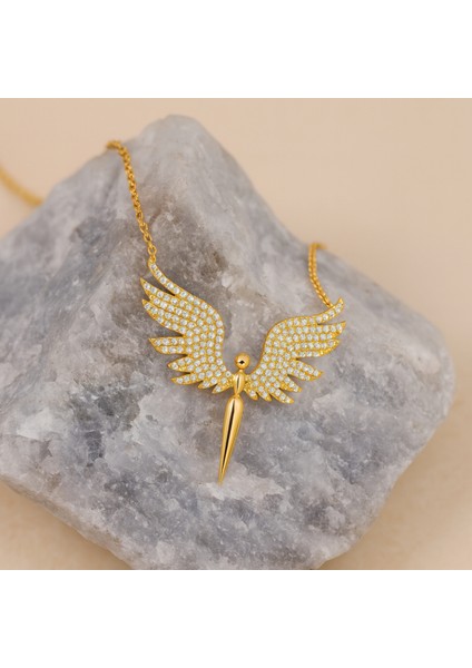 14 Ayar Altın Melek Kolye – Zarif Peri ve Anlamlı Tasarım indirimleri