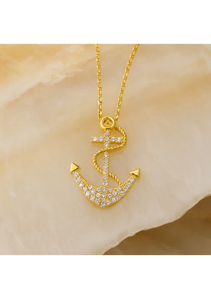 14 Ayar Altın Çapa Kolye, Deniz ve Özgürlük Temalı Zarif Kolye modelleri