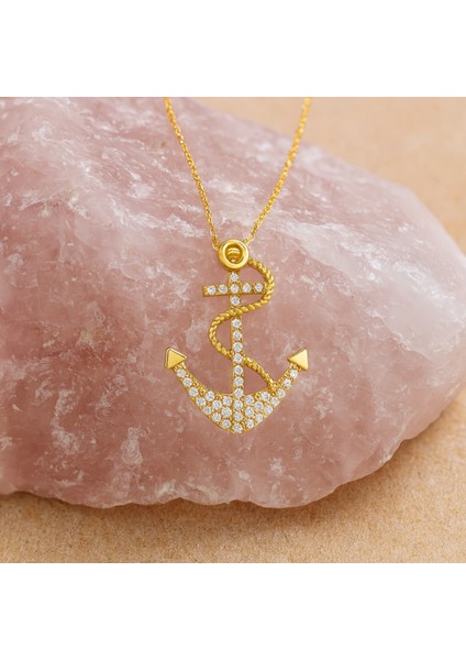 14 Ayar Altın Çapa Kolye, Deniz ve Özgürlük Temalı Zarif Kolye fırsatları