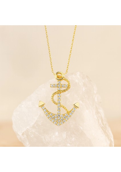 14 Ayar Altın Çapa Kolye, Deniz ve Özgürlük Temalı Zarif Kolye indirimleri