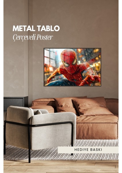 Süper Kahraman Çerçeveli Metal Poster Tablo modelleri