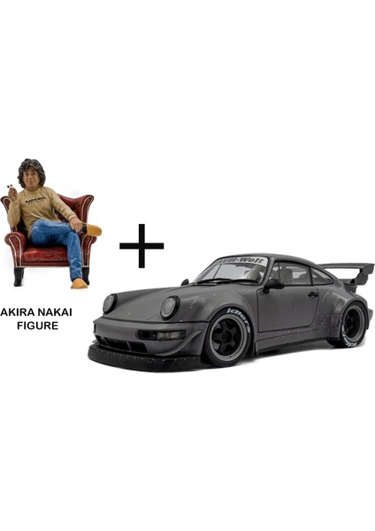 1:18 Solido 2024 Porsche 964 Rwb Nardo Grey With Akira Nakai Figurine