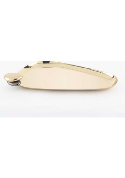 Gold Çakıl Taşı Vurgulu Tepsi 30X17CM