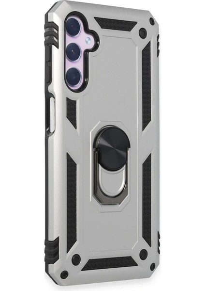 Ieg Samsung Galaxy A14 4g Kılıf Sofya Yüzüklü Silikon Kapak - Gümüş