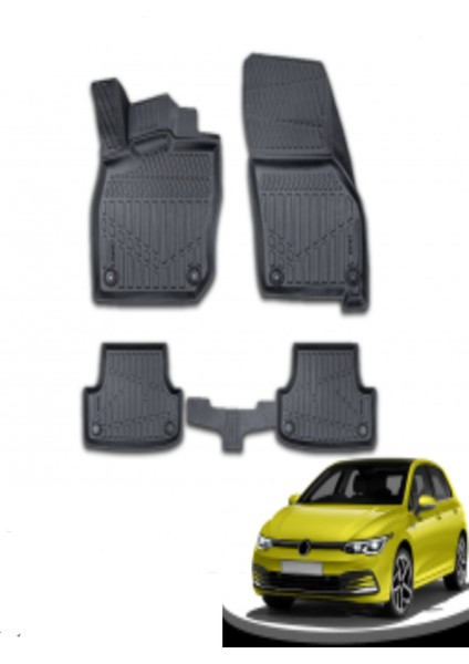 Roal Tunıng 2021 ve Üzeri Uyumlu Volkswagen Golf 8 Otomatik Havuzlu Paspas 5d