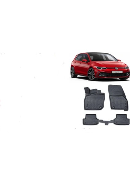 Roal Tunıng 2021 ve Üzeri Uyumlu Volkswagen Golf 8 Otomatik Havuzlu Paspas 5d modelleri