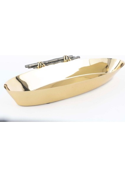 Gold Tel Sarma Oval Tabak 38X16CM