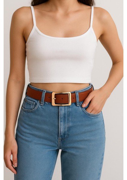 Kadın 2'li Gold Tokalı Pantolon, Gömlek, Ceket, Elbise, Kazak Kemeri modelleri