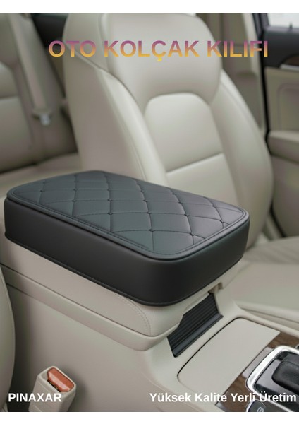 Volkswagen Passat B7 2011-2014 Deri Oto Kolçak Kılıfı Örtüsü Prime Süngerli Siyah Nakışlı