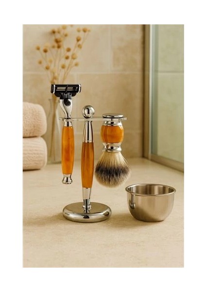 Bfs Koleksiyon Tıraş Seti – 304 Cerrahi Çelik & Kemik Saplı | Çift Cidarlı Tıraş Tası Ic