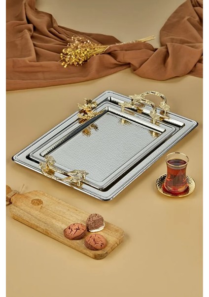 💎 Cooker Gümüş 2'li Dikdörtgen Tepsi Seti – Zarafet ve Dayanıklılığın Buluşması! modelleri