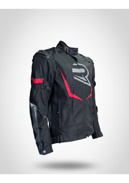 Hawk Kırmızı 3 Katmanlı 4 Mevsim Unisex Motosiklet Montu + ELDİVEN VE BUFF HEDİYELİ