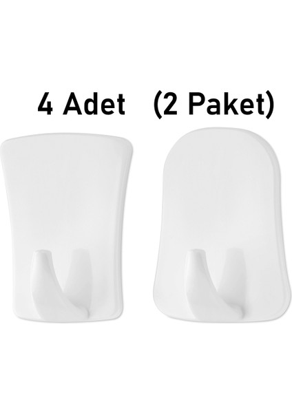 4 Adet Banyo Mutfak Askısı Qlux Ideas Yapışkanlı Askı L-00735 Bpa Içermez