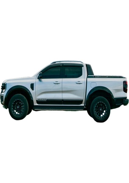 Roal Tunıng Ford Ranger T9 Kapı Gövde Kaplama Kabartma 2023+ Uyumlu Mat Siyah