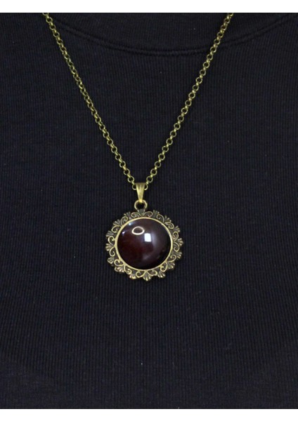 Doğal Taş Akik Doğal Taşlı Desenli Otantik Kadın Kolye 45 cm Zincirli EUK28A fiyatları