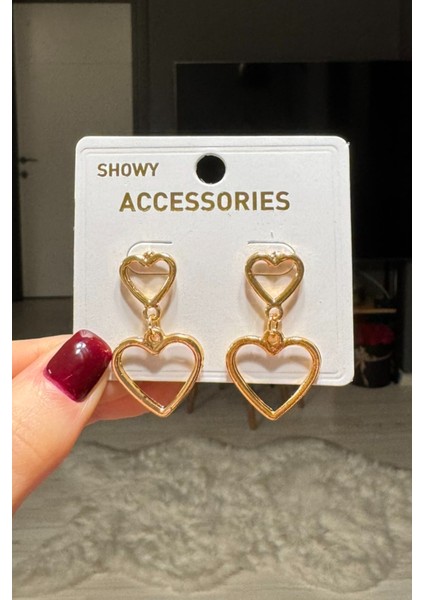 Kadın Sallantılı Kalp Küpe