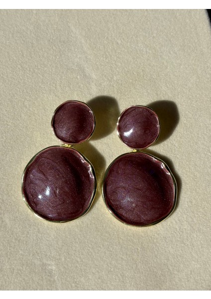 Yuvarlak Bordo Sedefli Küpe fiyatları