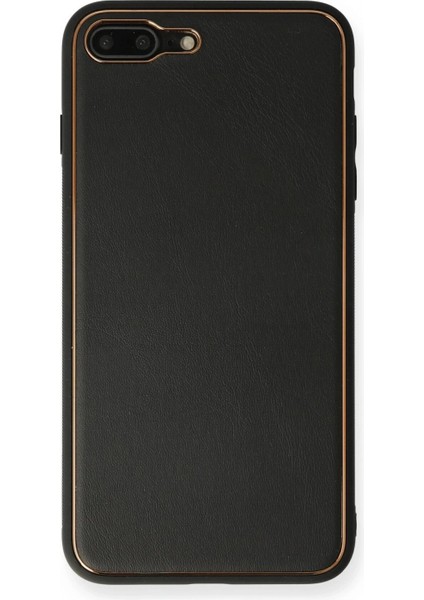 Ieg iPhone 7 Plus Kılıf Coco Deri Silikon Kapak - Siyah