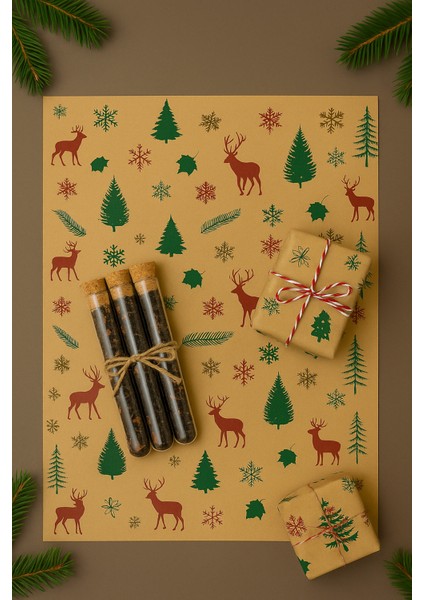 40 Adet Renkli Hediye Kağıdı Yılbaşı Desenli Kutu ve Ambalaj Kağıdı 25X35 fırsatları