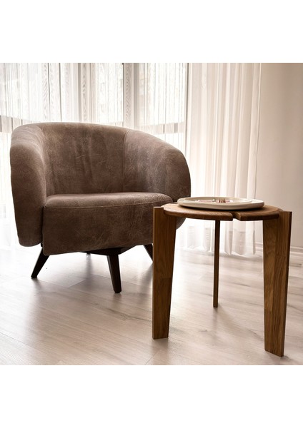 Masif Meşe İskandinav İkili Zigon Sehpa - Üst Üste Geçebilir - Portatif - Sökülüp-Takılabilen Ayak 38x38x42cm fırsatları