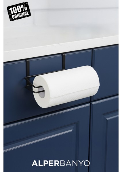 Siyah Çok Amaçlı Dolap Kapağı ve Raf Altı Kağıt Havlu Askısı | Metal fırsatları