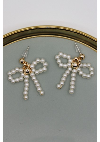 Incili Fiyonk Küpe 3.5 cm