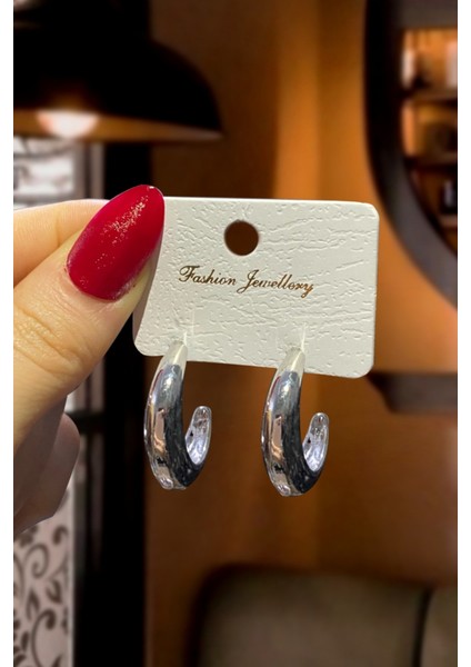 Kadın Gold Kalın Halka Küpe