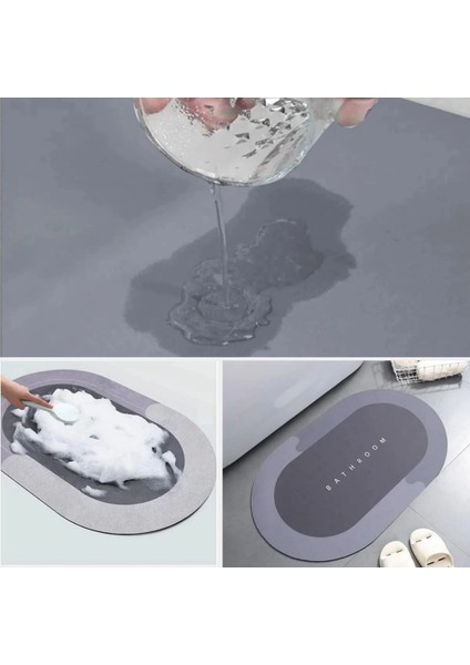 Sihirli Süper Su Emici Kaymaz Tabanlı Oval Paspas 40*60 cm indirimleri