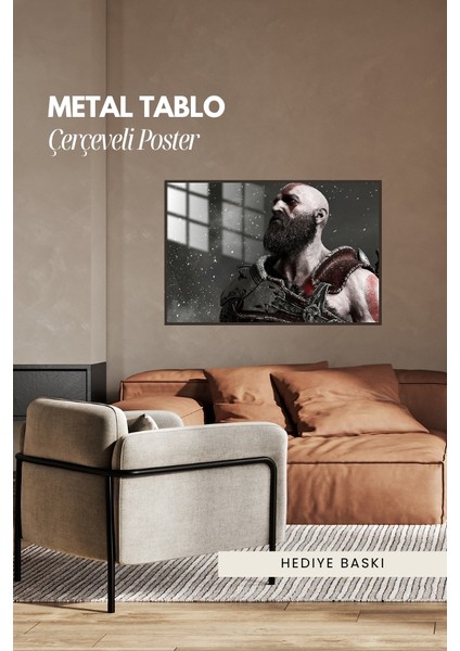God Of War Çerçeveli Metal Poster Tablo fırsatları