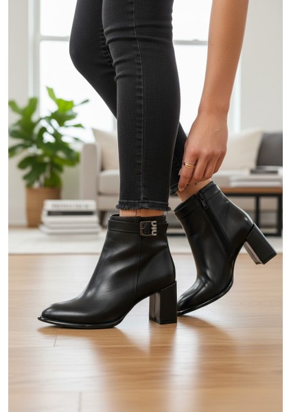 Le_guzzi Kadın Siyah Fermuarlı Tokalı Kadın Bot fırsatları