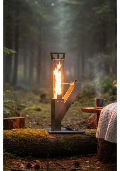 Pelet Soba, Roket Soba, Kamp, Outdoor, Balkon, Teras, Yüksek Kalite Cam Soba-Pürmüz&pelet Hediyelik