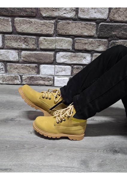 Rahat Kaymaz Kauçuk Taban Soğuğa ve Suya Dayanıklı Nubuk Bot Cat Modeli