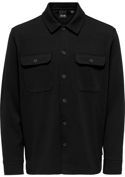 Onsnewkodyl Overshırt Sweat Noos Erkek Siyah Uk Gömlek - 22021279