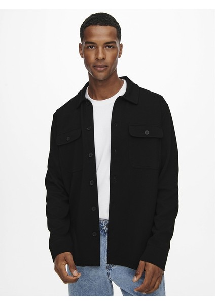 Onsnewkodyl Overshırt Sweat Noos Erkek Siyah Uk Gömlek - 22021279 fırsatları