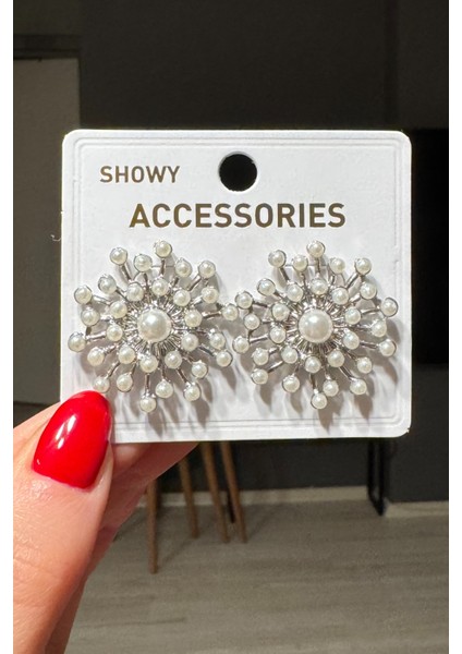 Kadın Incili Dal Küpe