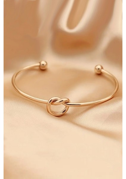Kadın Gold Renk Ayarlanabilir Düğüm Kelepçe Bileklik