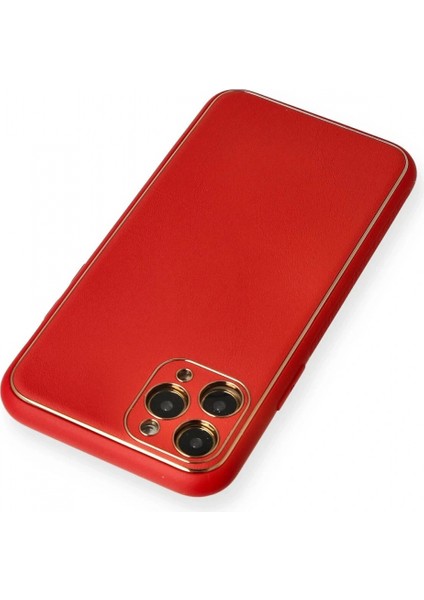 Ieg iPhone 11 Pro Kılıf Coco Deri Silikon Kapak - Kırmızı modelleri