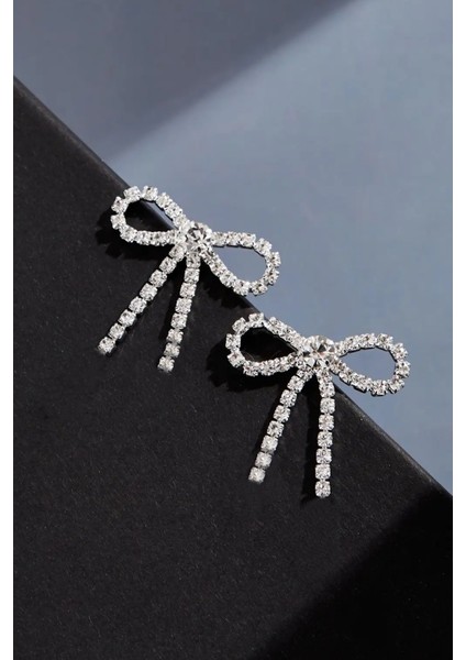 Kadın Gümüş Renk Zirkon Taşlı Fiyonk Küpe fiyatları