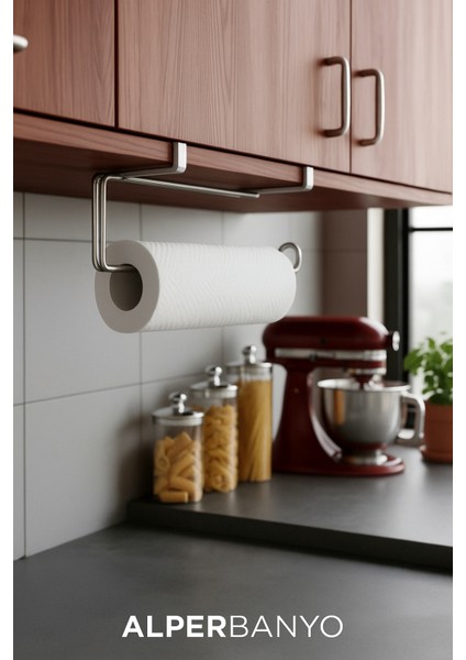 Krom Çok Amaçlı Dolap Kapağı ve Raf Altı Kağıt Havlu Askısı | Metal indirimleri