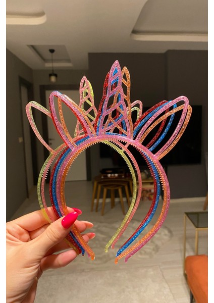 6'lı Renkli Tavşan Çocuk Taç Saç Bandı Seti