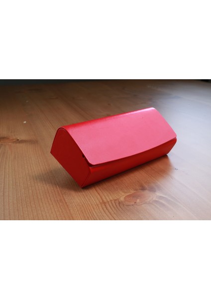 Gözlük Kutusu -Süper Suni Deri Model Kırmızı-