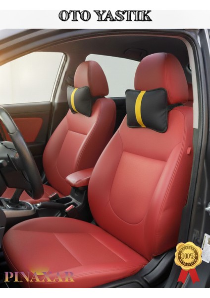 Honda Civic 2016 -2020 Oto Koltuk Sarı Şerit Boyun Yastığı 2 Adet
